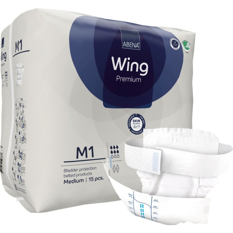 B�lteble, ABENA Wing Premium, M1, bl� farvekode