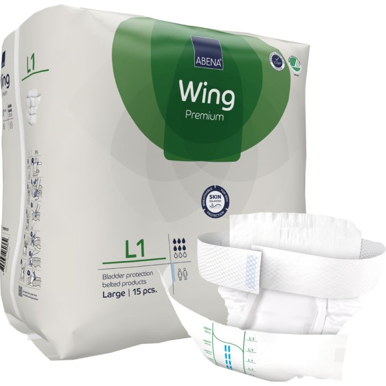B�lteble, ABENA Wing Premium, L1, gr�n farvekode