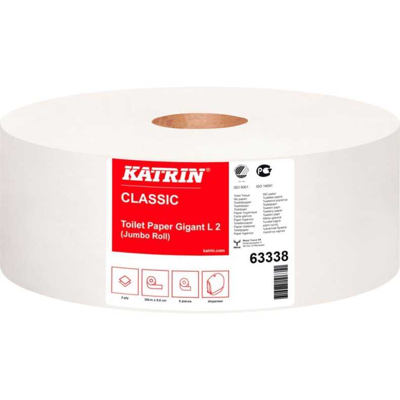 Jumborulle, Katrin Classic, 2-lags, Midi, 380m x 9,8cm, �27cm, hvid, blandingsfibre