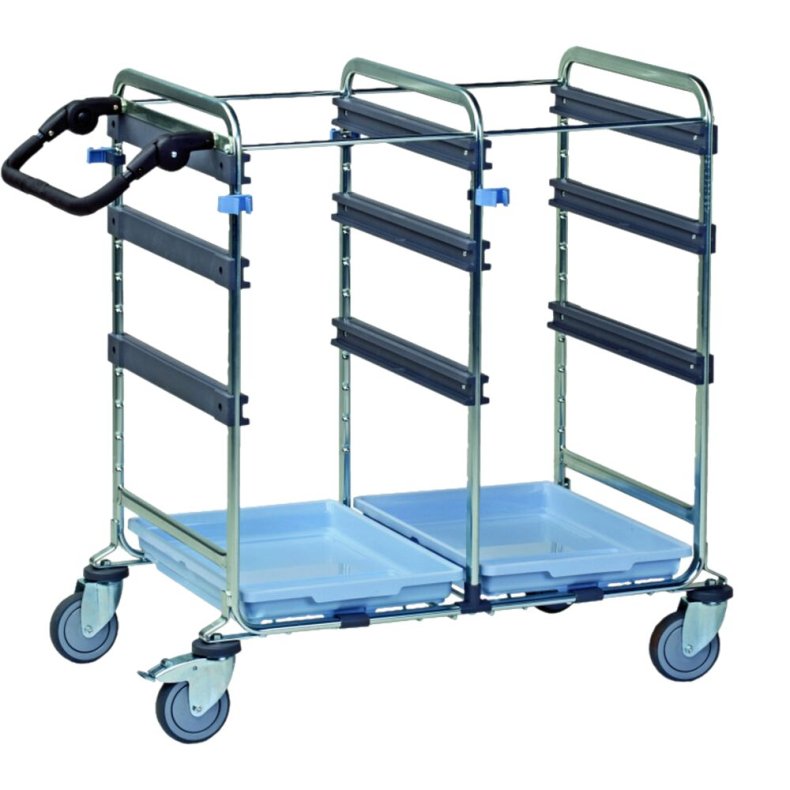 Reng�ringsvogn, Vileda Origo 500 HH, 84x66x103cm, gr�, pulverlakeret st�l, til fugtsystem, med tilbeh�r, f�rdigmonteret *Denne vare tages ikke retur*