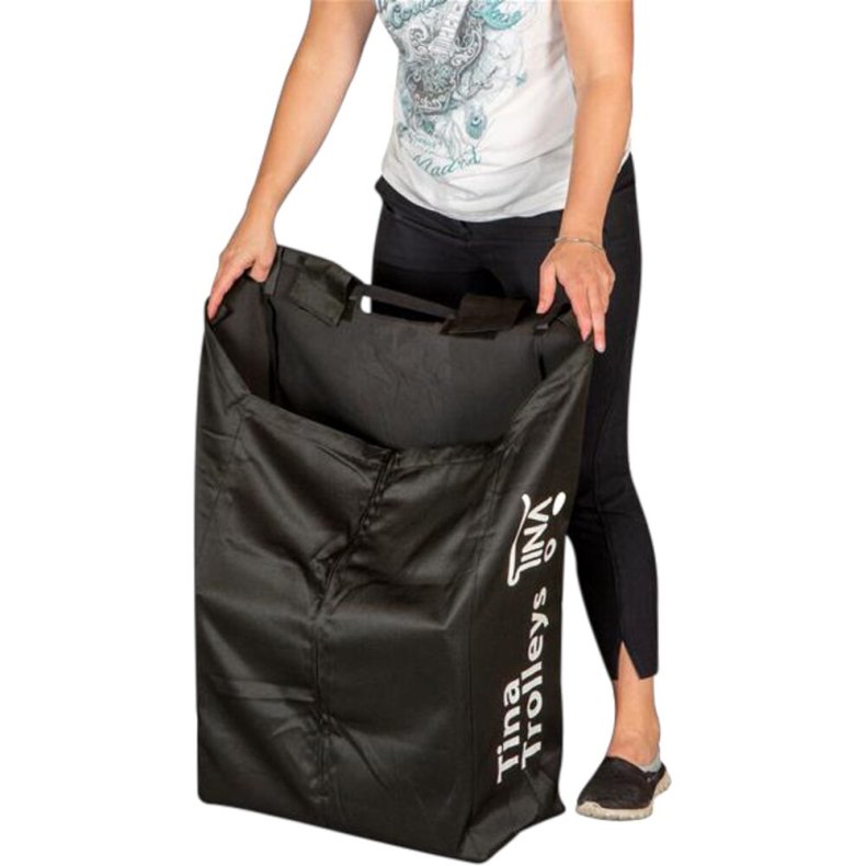 Indd�kningspose, Tina Trolleys, 540x300x890mm, sort, nylon, til fx. opbevaring af vasket�j *Denne vare tages ikke retur*