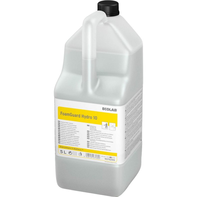 Skumreng�ring, Ecolab Foamguard Hydro 10, 5 l, alkalisk/affedtende, uden klor, farve og parfume
