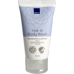 H�r- og Bodyshampoo, ABENA, 50 ml, uden farve og parfume
