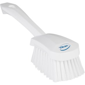 Opvaskeb�rste, Vikan, 27cm, hvid, polyester/PP/rustfrit st�l, m/kort skaft, bl�d