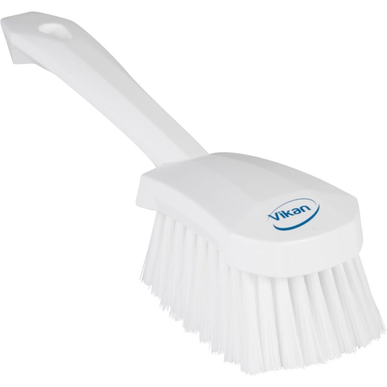 Opvaskeb�rste, Vikan, 27cm, hvid, polyester/PP/rustfrit st�l, m/kort skaft, bl�d