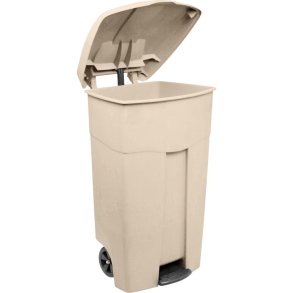 Affaldscontainer, V-Part, creme, plast, 125 l, med h�ndtag, til udend�rs *Denne vare tages ikke retur*