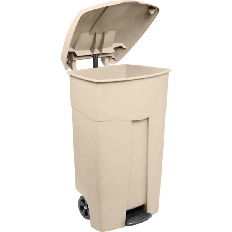 Affaldscontainer, V-Part, creme, plast, 125 l, med h�ndtag, til udend�rs *Denne vare tages ikke retur*