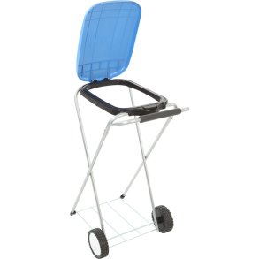 Affaldsstativ, Move&Up, bl�, galvaniseret st�l, 120 l, med s�kkeholder og bl�t l�g med 
