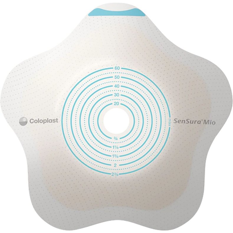 Stomiplade, SenSura Mio Click, 70 mm, 45-65 mm, 2-dels, konkav, opklipbar, b�lte�rer