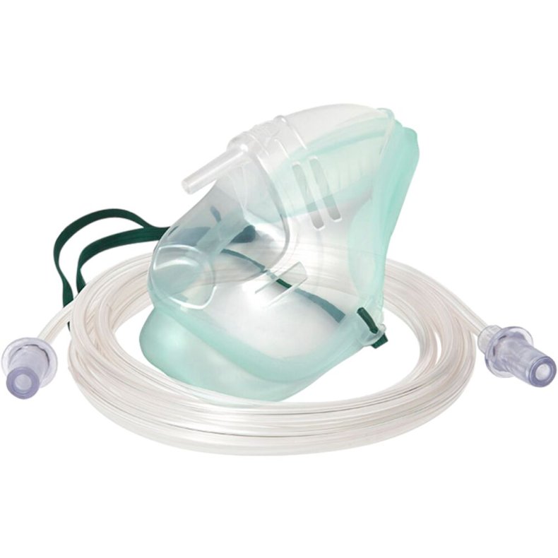 Iltmaske, Intersurgical EcoLite, 2,1m, transparent, voksen, engangs *Denne vare tages ikke retur*