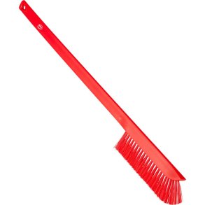 Vaskeb�rste, Vikan, 60x1,5cm, r�d, PP, medium, med lang skaft