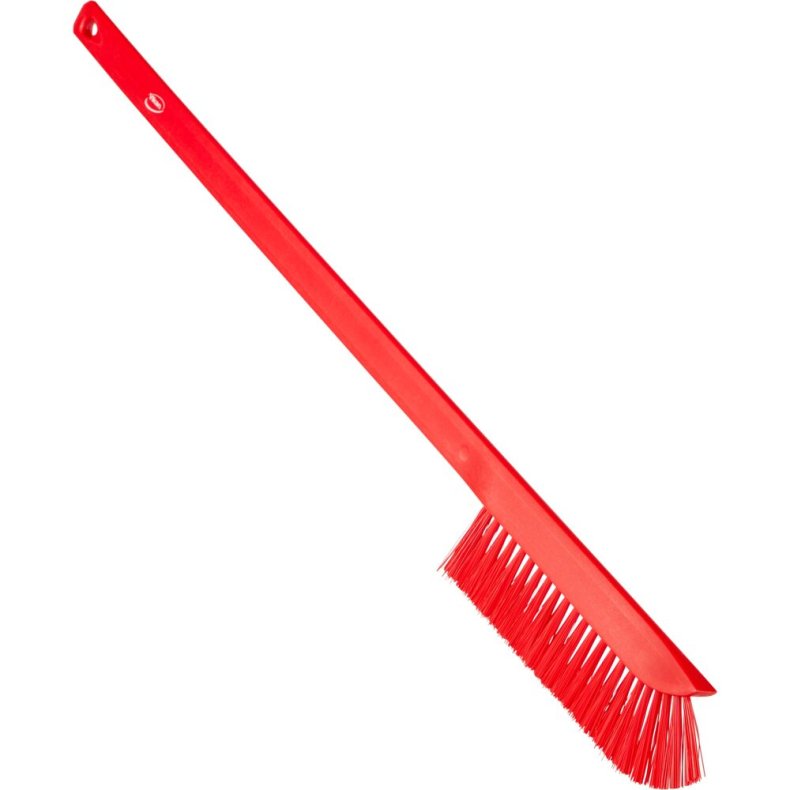 Vaskeb�rste, Vikan, 60x1,5cm, r�d, PP, medium, med lang skaft