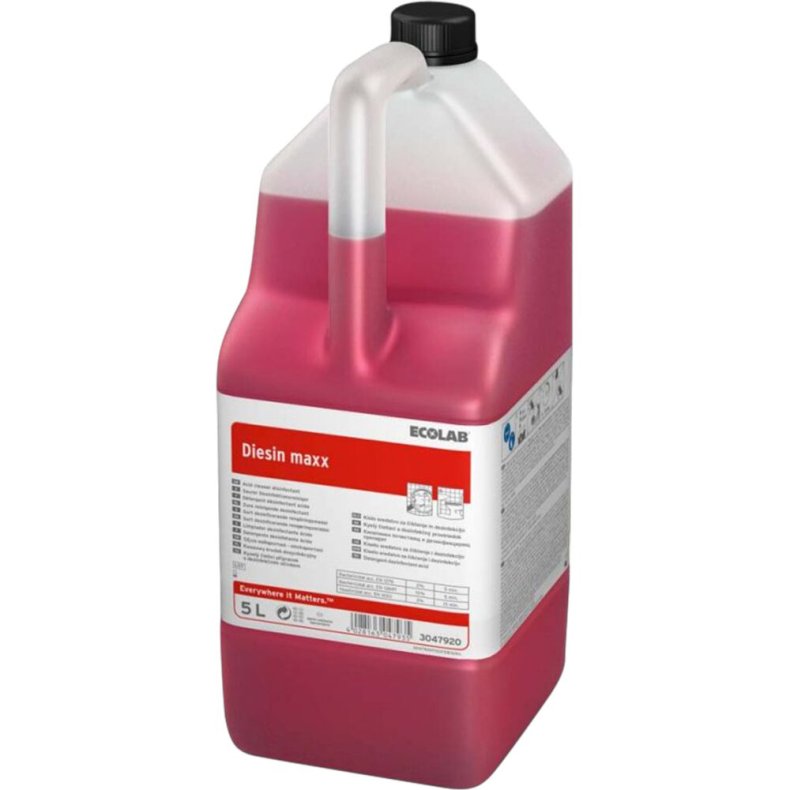 Desinfektions- og reng�ringsmiddel, Ecolab Diesin Maxx, 5 l, surt, med farve og parfume