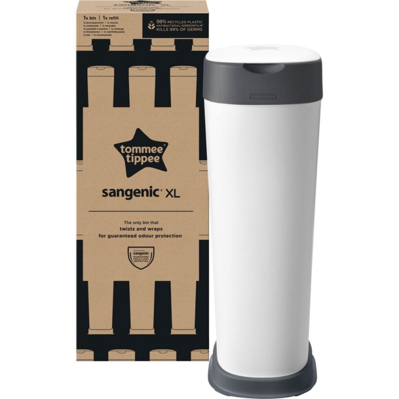 Blespand, Sangenic Twist&Click XL, hvid, plast, med gr�t l�g