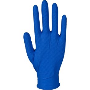 Engangshandske, THOR Ultra Grip, XXL, m�rkebl�, nitril, fish scale textureret, pudderfri
