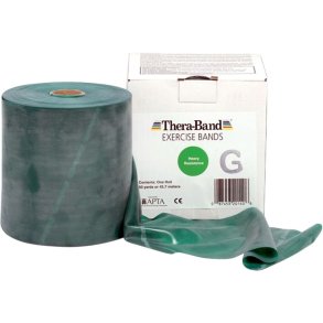 Elastikb�nd, Theraband, 45,7m, gr�n, st�rk *Denne vare tages ikke retur*