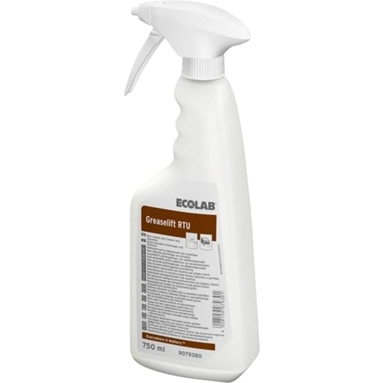 Ovn- og grillreng�ring, Ecolab Greaselift, 750 ml, klar-til-brug, med farve og parfume