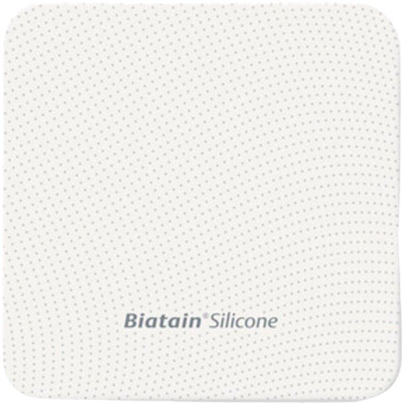 Skumbandage, Biatain Silicone, 10x10cm, m/silikonekontaktlag, u/kl�b, latexfri, steril, engangs *Denne vare tages ikke retur*