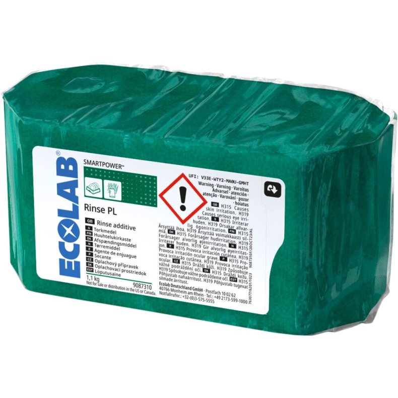 Afsp�nding, Ecolab Smartpower Rinse PL, med farve, uden parfume, 1,1 kg