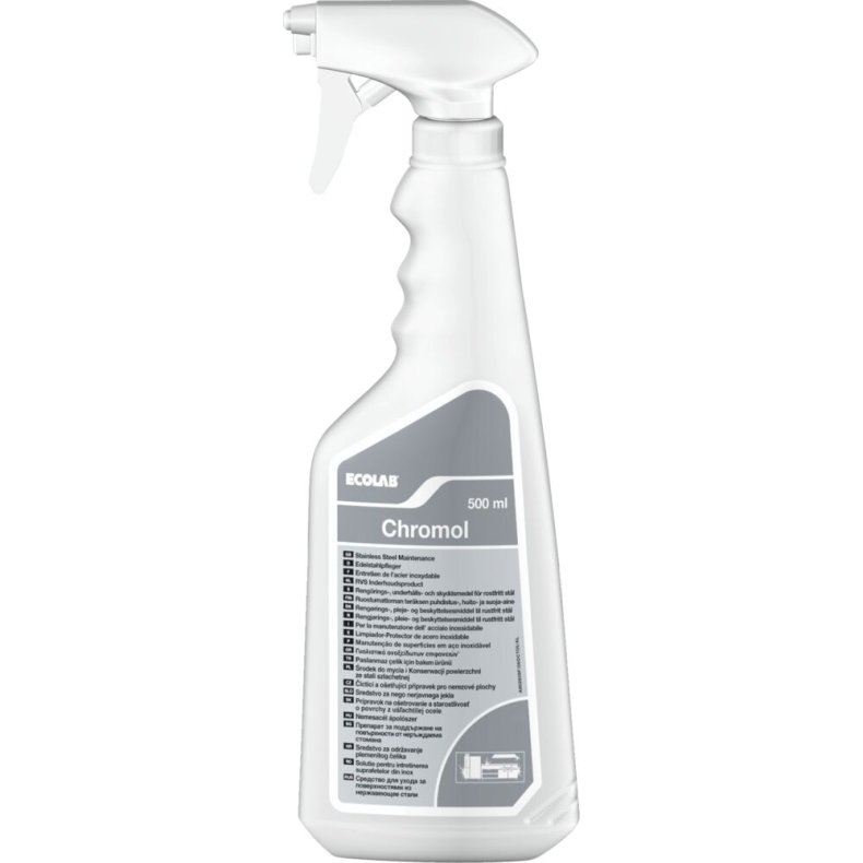 St�lpleje, Ecolab Chromol, 500 ml, klar-til-brug, uden farve, med parfume