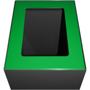 Topindsats, V-Part, gr�n, pulverlakeret st�l, �bent indkast, til modulopbygget serie, 55 og 60 liter *Denne vare tages ikke retur*