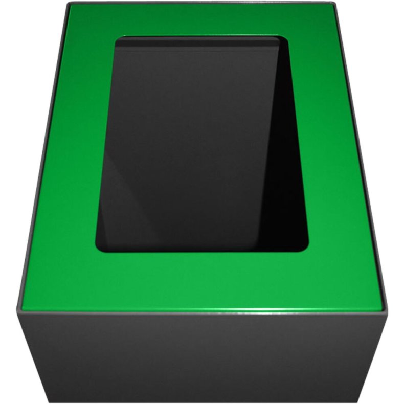 Topindsats, V-Part, gr�n, pulverlakeret st�l, �bent indkast, til modulopbygget serie, 55 og 60 liter *Denne vare tages ikke retur*