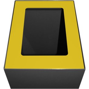 Topindsats, V-Part, gul, pulverlakeret st�l, �bent indkast, til modulopbygget serie, 55 og 60 liter *Denne vare tages ikke retur*