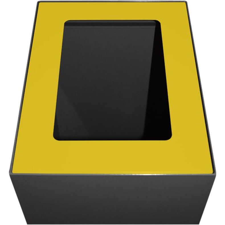 Topindsats, V-Part, gul, pulverlakeret st�l, �bent indkast, til modulopbygget serie, 55 og 60 liter *Denne vare tages ikke retur*