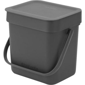 Affaldsspand, Brabantia Sort & Go, gr�, plast, 3 l, ekskl. v�gbeslag *Denne vare tages ikke retur*
