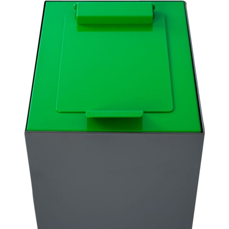 L�g, V-Part, gr�n, pulverlakeret st�l, soft close, til modulopbygget serie, 55 og 60 liter *Denne vare tages ikke retur*