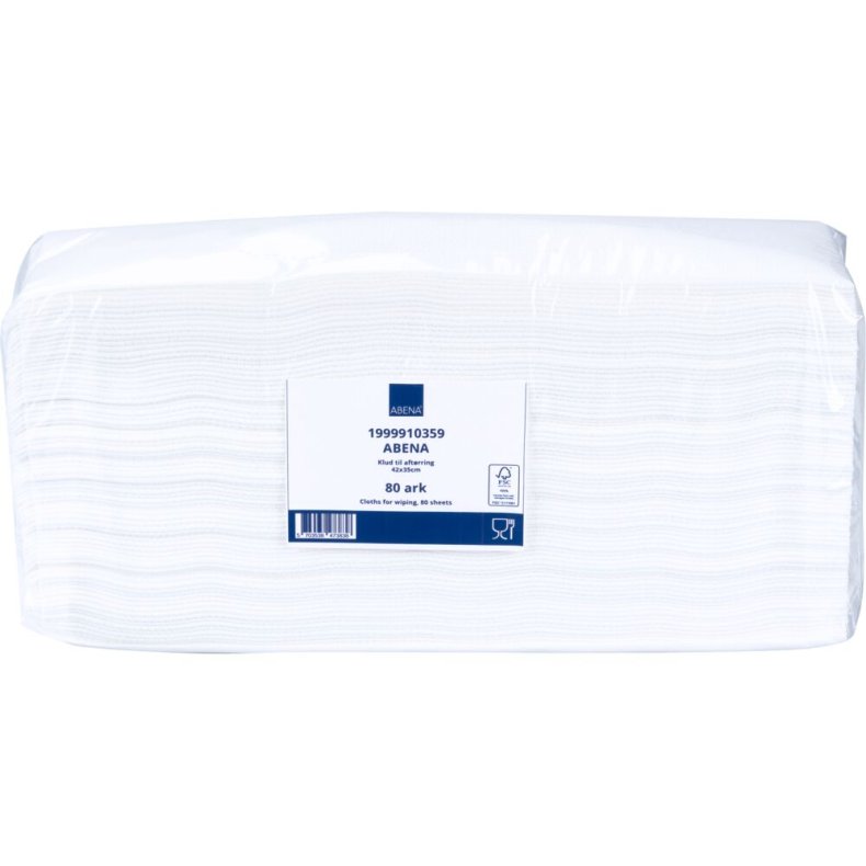 Industriaft�rring, ABENA, 1-lags, interfold, 42x35cm, 10,5 cm, hvid, nonwoven/viskose