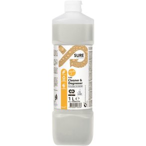K�kkenaffedter, Diversey SURE Cleaner & Degreaser, 1 l, uden farve og parfume