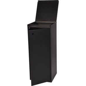 Affaldsspand, Tina Trolleys, sort, pulverlakeret st�l, 100 l, med lukket l�g *Denne vare tages ikke retur*