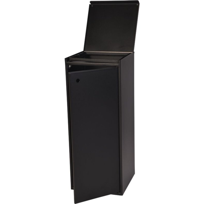Affaldsspand, Tina Trolleys, sort, pulverlakeret st�l, 100 l, med lukket l�g *Denne vare tages ikke retur*