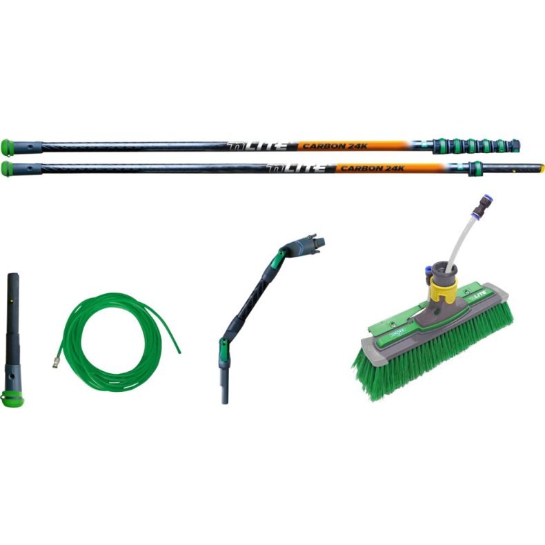 Vinduereng�ringss�t, Unger nLite, Carbon 24K Complete Pole, 181x30x9,5cm, gr�n, kulfiber, 11,90m *Denne vare tages ikke retur*