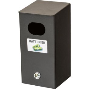 Batteriboks, Tina Trolleys, sort, pulverlakeret st�l, med n�gle, �bnes i bunden og t�mmes ned i pose/beholder *Denne vare tages ikke retur*