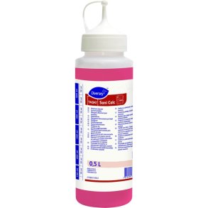 Doseringsflaske, Diversey Sani Calc, 500 ml, klar, plast, med ketchupl�g *Denne vare tages ikke retur*
