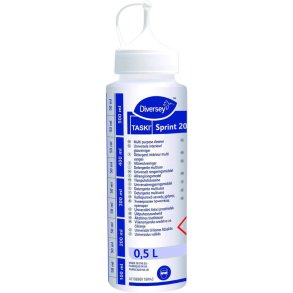 Doseringsflaske, Diversey Sprint 200, 500 ml, klar, plast, med ketchupl�g *Denne vare tages ikke retur*