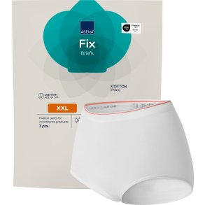 Fikseringstrusse, ABENA Fix Briefs Cotton, XXL, hvid, uden ben, orange farvekode
