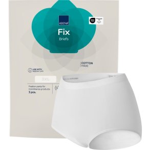 Fikseringstrusse, ABENA Fix Briefs Cotton, 3XL, hvid, uden ben, hvid farvekode