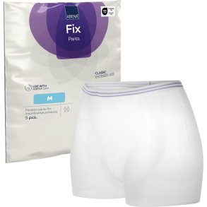 Fikseringstrusse, ABENA Fix Pants Classic, M, hvid, med ben, bl� farvekode