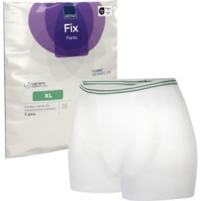 Fikseringstrusse, ABENA Fix Pants Classic, XL, hvid, med ben, gr�n farvekode