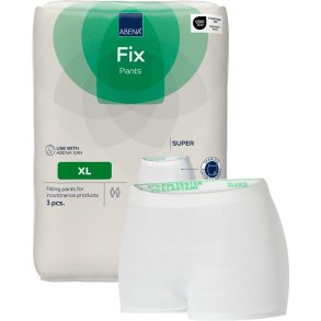 Fikseringstrusse, ABENA Fix Pants Super, XL, hvid, med ben, gr�n farvekode