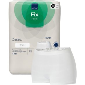 Fikseringstrusse, ABENA Fix Pants Super, 3XL, hvid, med ben, hvid farvekode