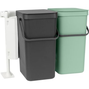 Affaldsspand, Brabantia Sort & Go, plast, 2-rums, 2x16 l, gr� og jade gr�n *Denne vare tages ikke retur*