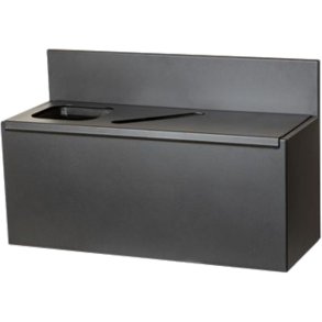 Affaldsspand, Tina Trolleys, sort, pulverlakeret st�l, 3-rums, 3x15 l, v�gh�ngt *Denne vare tages ikke retur*