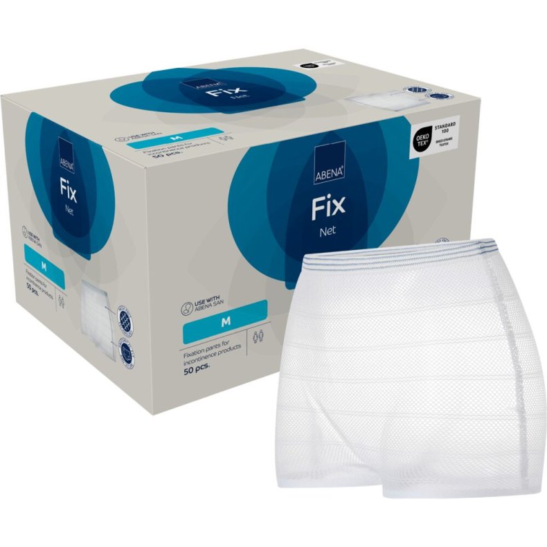 Fikseringstrusse, ABENA Fix Net, M, hvid, bl� farvekode