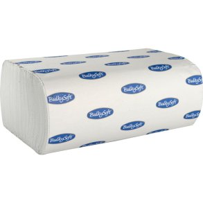 H�ndkl�deark, Bulkysoft, 2-lags, Z-fold, 24x20cm, 8 cm, hvid, genanvendt papir