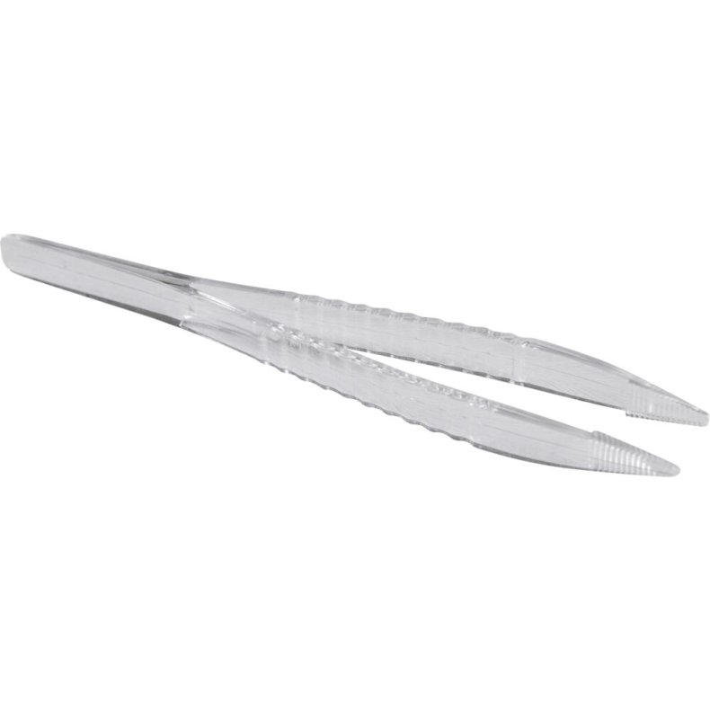 Pincet, 12cm, klar, plast, steril, engangs *Denne vare tages ikke retur*