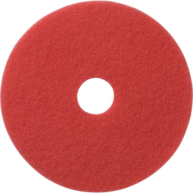 Gulvrondel, Diversey TASKI, Americo Pad, 17", �430mm, r�d, RPET, til daglig reng�ring *Denne vare tages ikke retur*